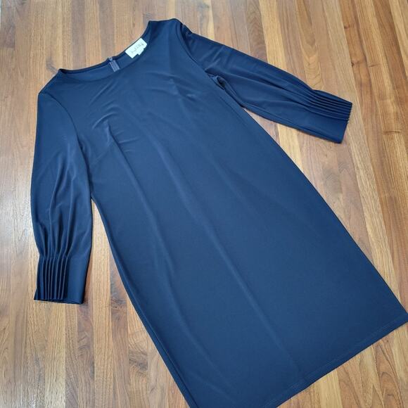 Joseph Ribkoff Pleated Cuff Sheath Dress in Midknight Blue Size 16 - Picture 2 of 7